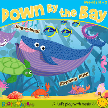 Down by the Bay childrens song and teaching materials and singing activities with music score.