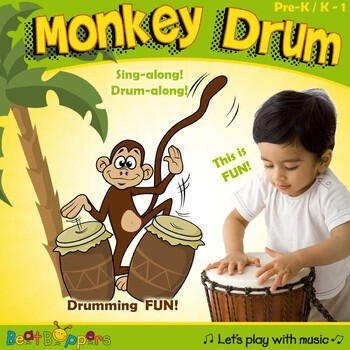 Monkey Drum - fun song for kids playing a gathering drum.